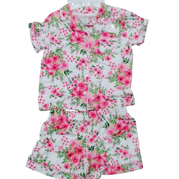 Tahari Girl’s 2-Piece Pajama Set w/ Free Hair Scrunchie, Size 7/8 – Bright White - Picture 1 of 6